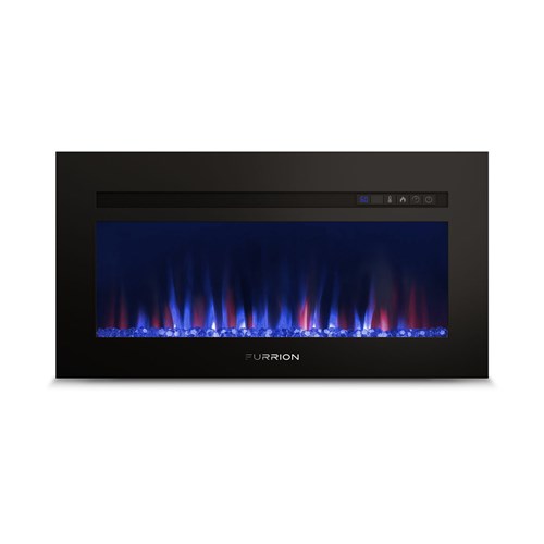 Lippert Components 696011 40 In. Built-in Electric Fireplace With Crystal Platform - Black
