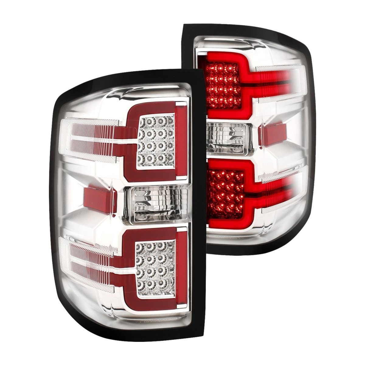 311291 Sequential Fiber Optic Led Tail Light For 2014-2019 Chevy Silverad0 1500 & 3500 - Chrome