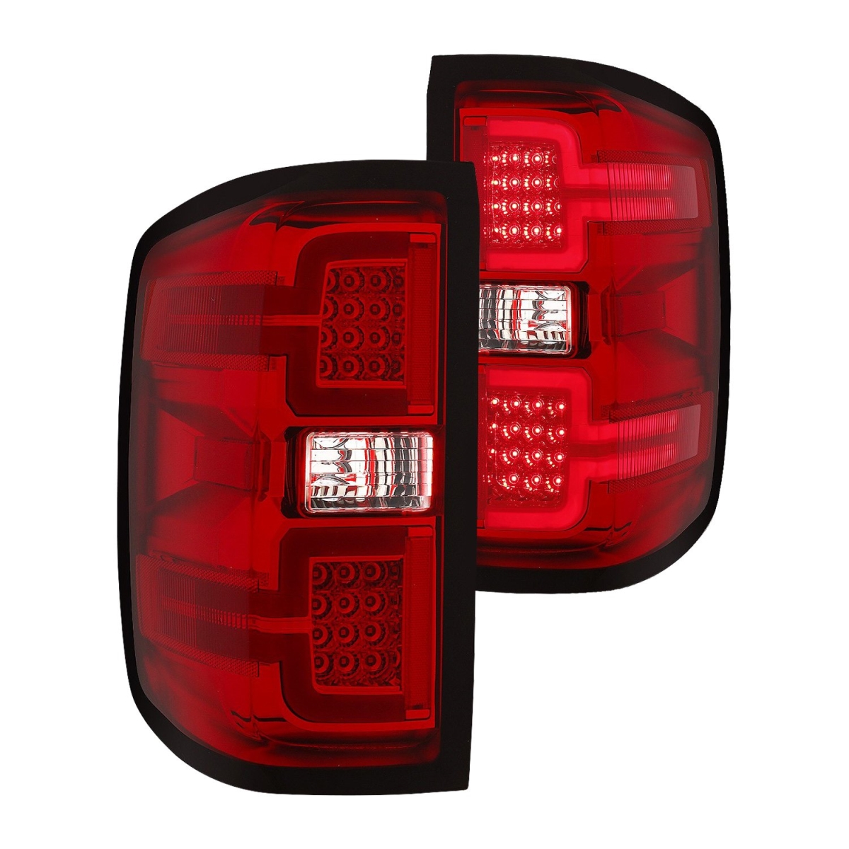 311292 Sequential Fiber Optic Led Tail Light For 2014-2019 Chevy Silverad0 1500 & 3500 - Red & Chrome