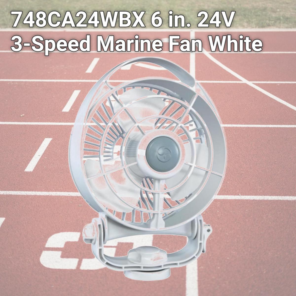 Picture of Caframo 748CA24WBX 6 in. 24V 3-Speed Marine Fan, White