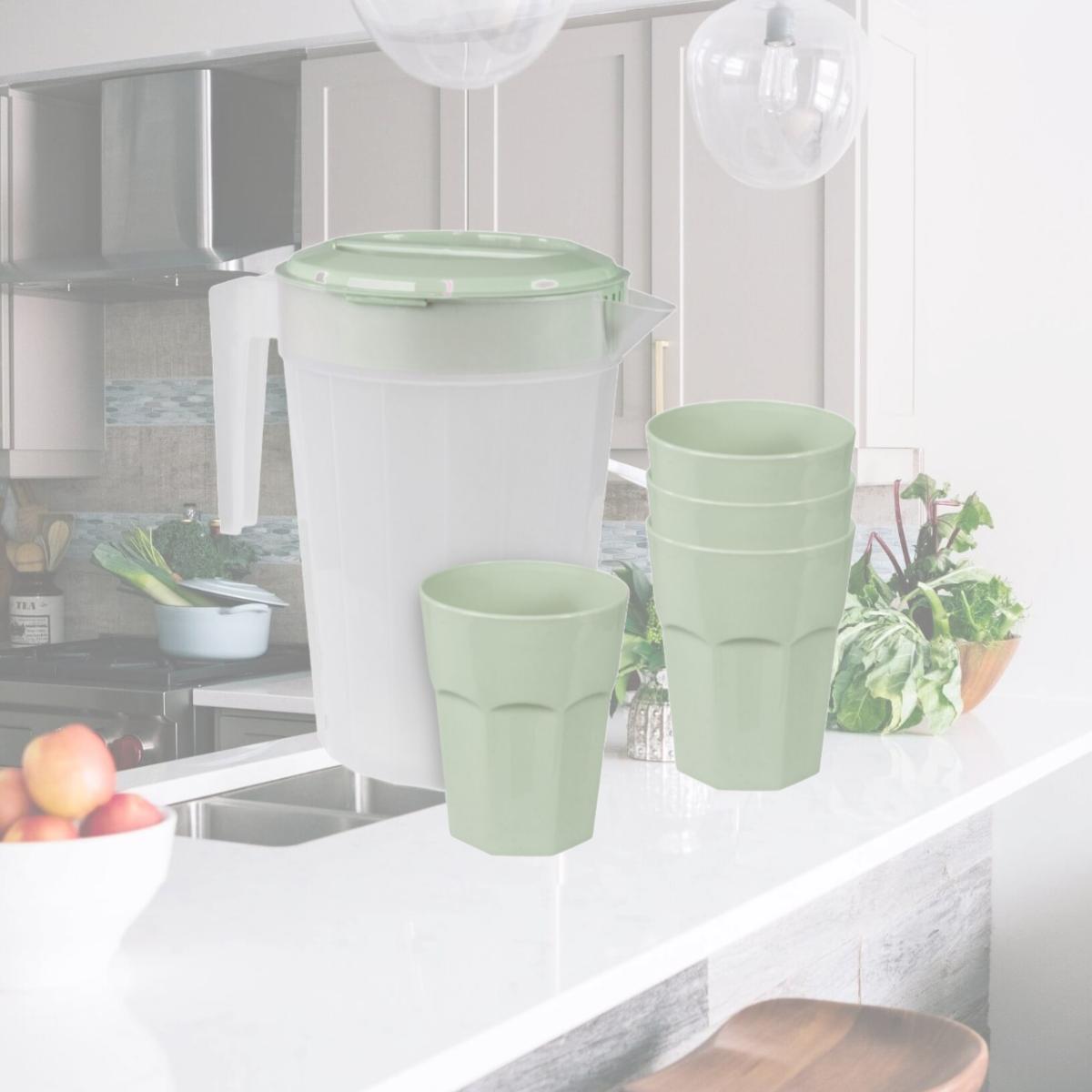 Picture of Camp Casual CC013MS Pitcher & Tumbler, Mountain Sage - 6 Piece
