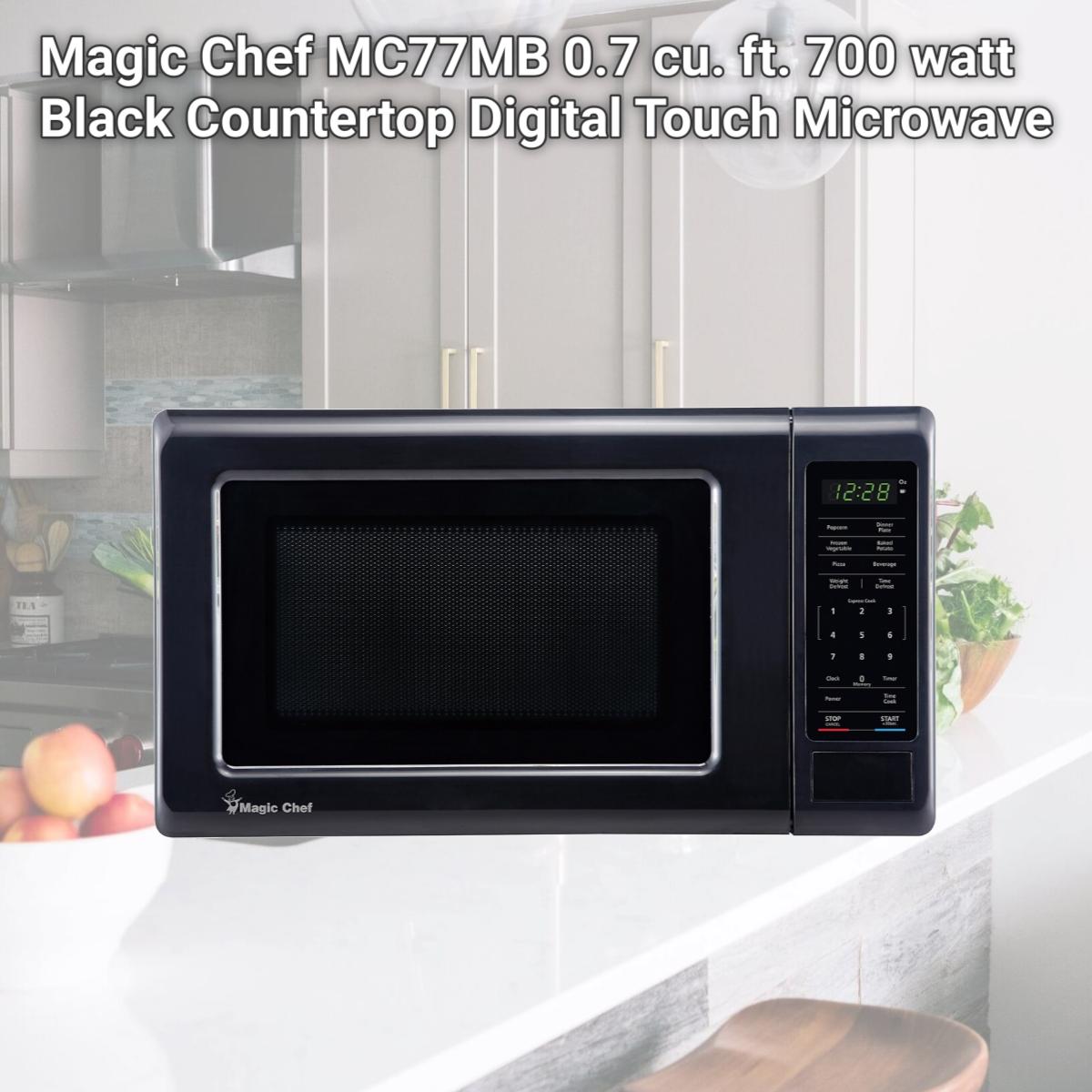 Picture of Magic Chef MC77MB 0.7 cu. ft. 700 watt Black Countertop Digital Touch Microwave
