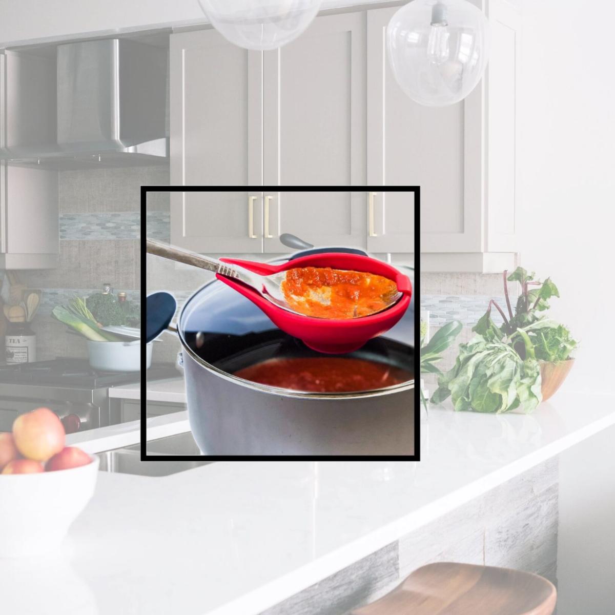 Picture of KitchInventions 1001 Spoon Buddy, Red - 11 x 8.5 x 2 in.