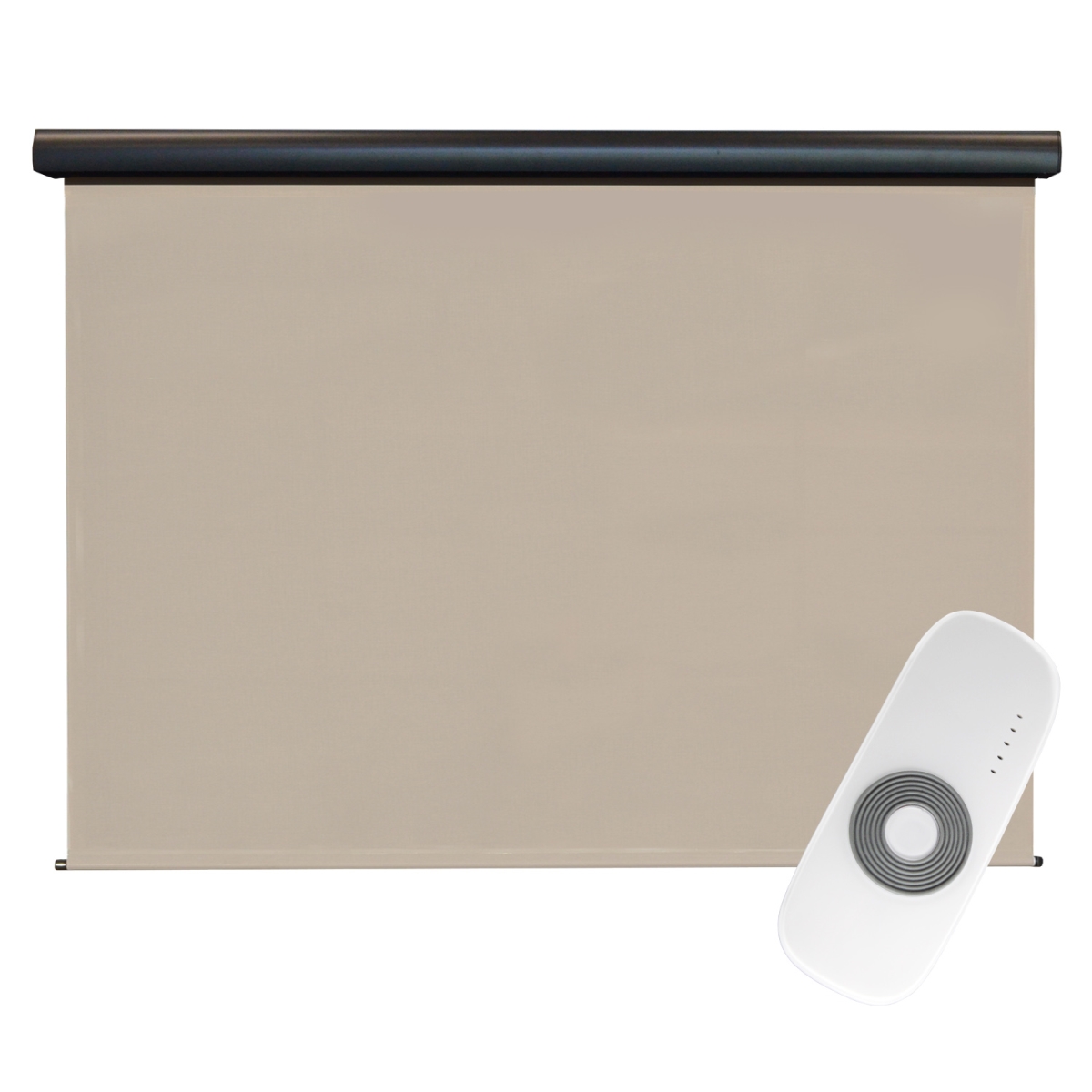 O80.88.80 8 X 8 Ft. Regal Rechargeable Motorized Outdoor Sun Shade With Protective Valance - Maple White