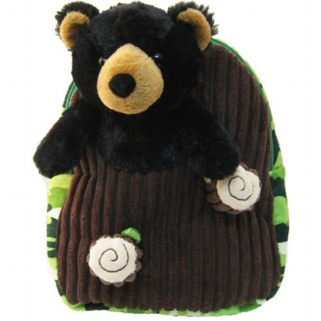 8262 Bear Plush Backpack - Black
