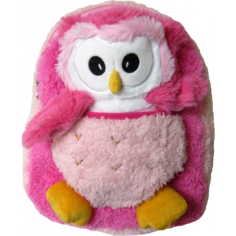 Pink Owl Plush Backpack