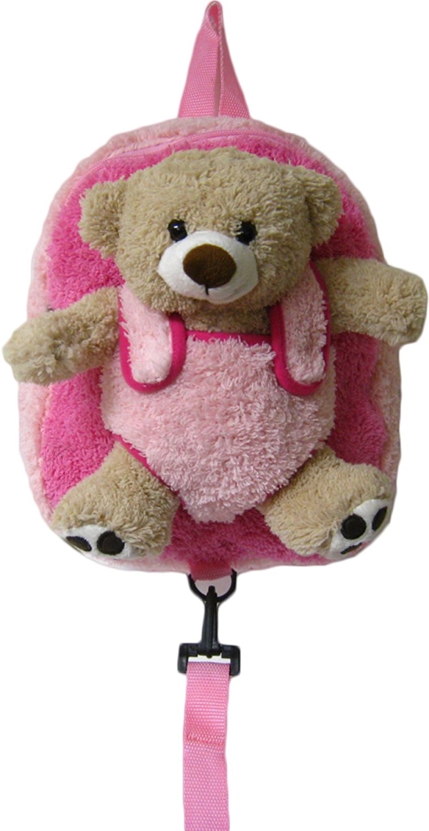 46201 Bear Safety Harness Leash Backpack With Removable Plush Animal - Pink
