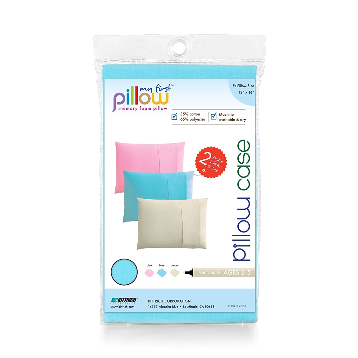 My First Mattress Pc-mfptsb-12 Toddler Pillow Cases, Soft Blue - Set Of 2