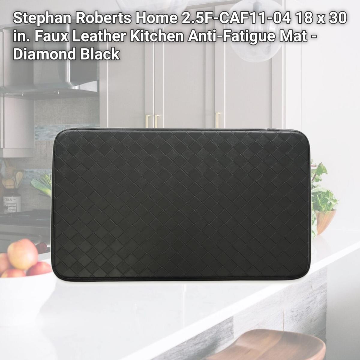 Picture of Stephan Roberts Home 2.5F-CAF11-04 18 x 30 in. Faux Leather Kitchen Anti-Fatigue Mat - Diamond Black