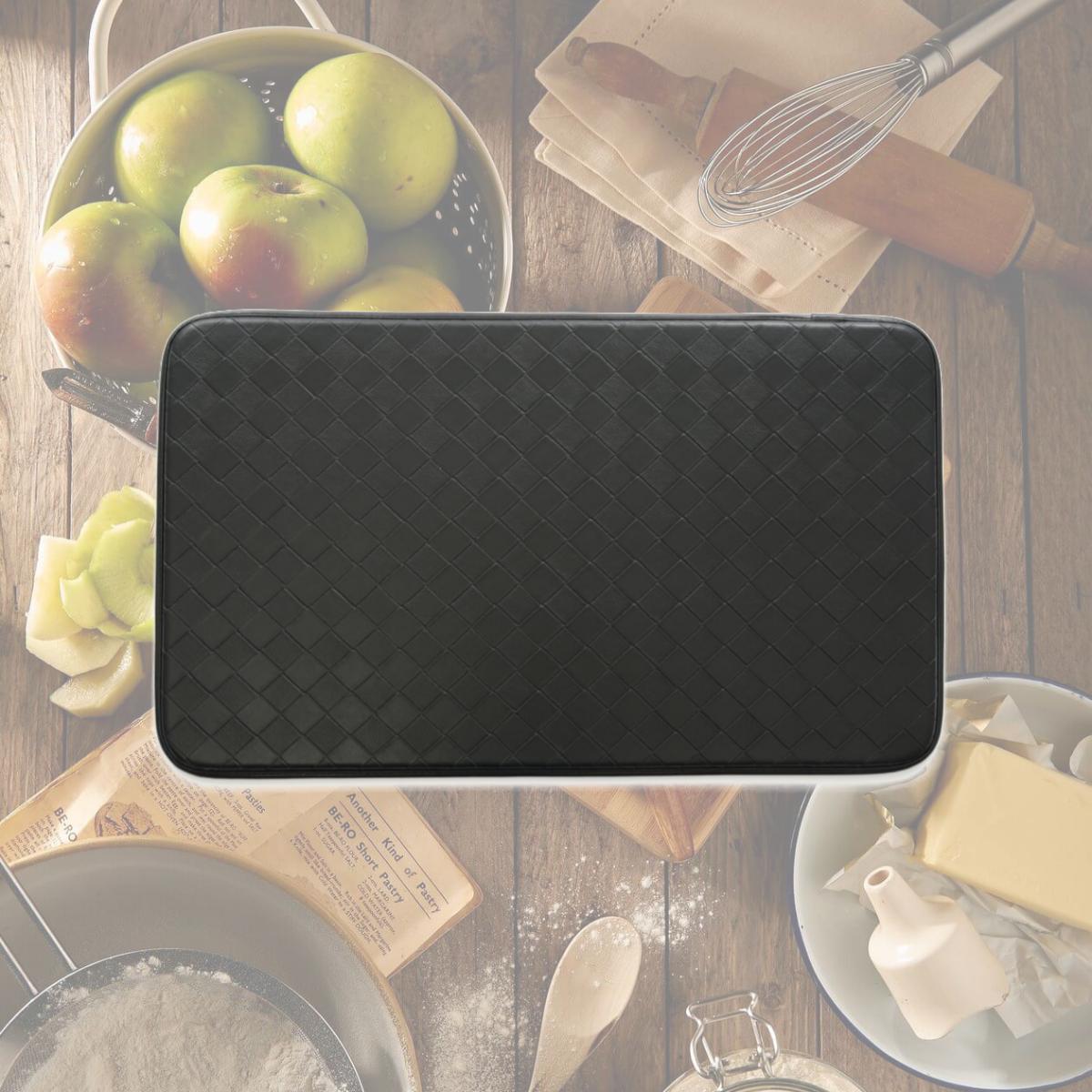 Picture of Stephan Roberts Home 2.5F-CAF11-04 18 x 30 in. Faux Leather Kitchen Anti-Fatigue Mat - Diamond Black
