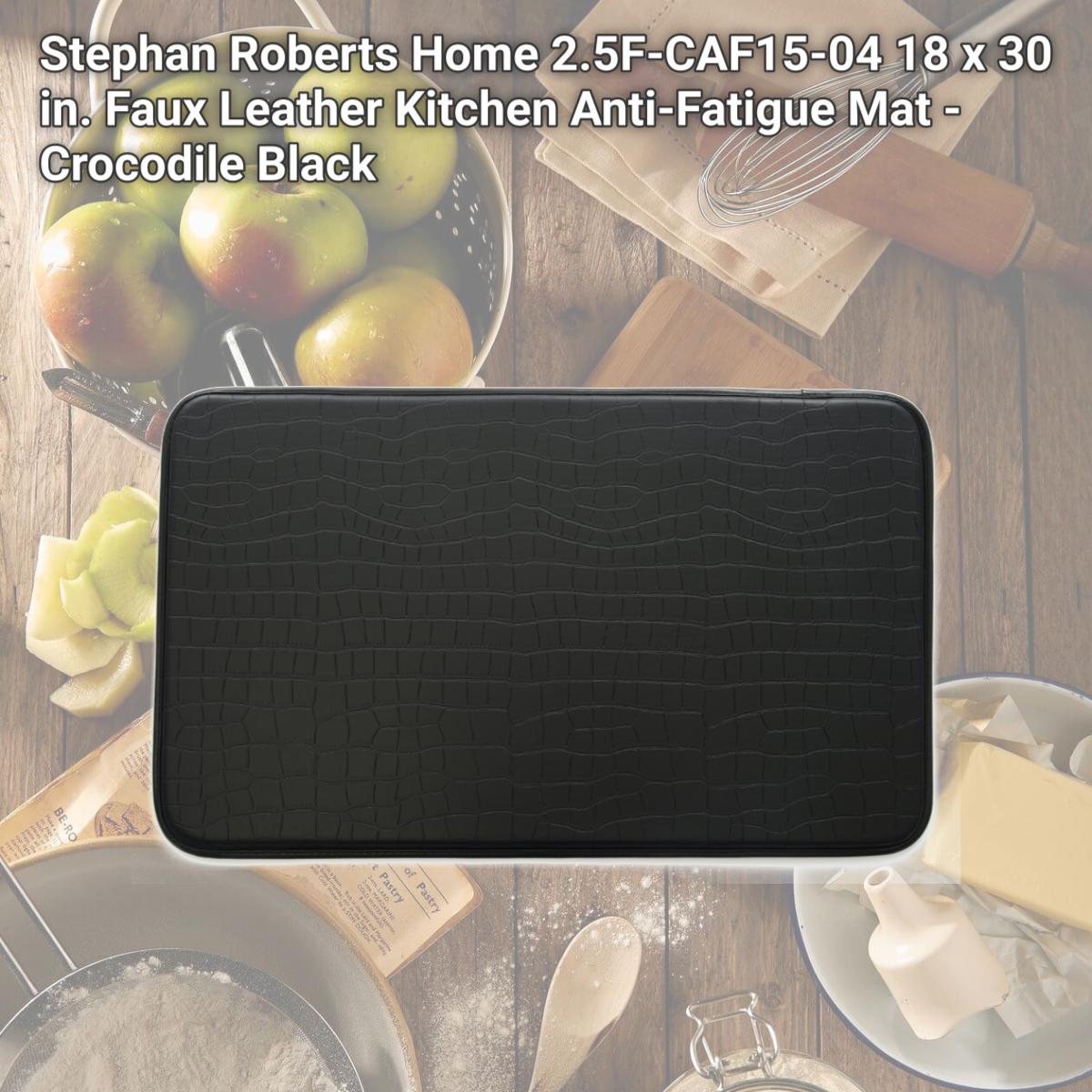 Picture of Stephan Roberts Home 2.5F-CAF15-04 18 x 30 in. Faux Leather Kitchen Anti-Fatigue Mat - Crocodile Black
