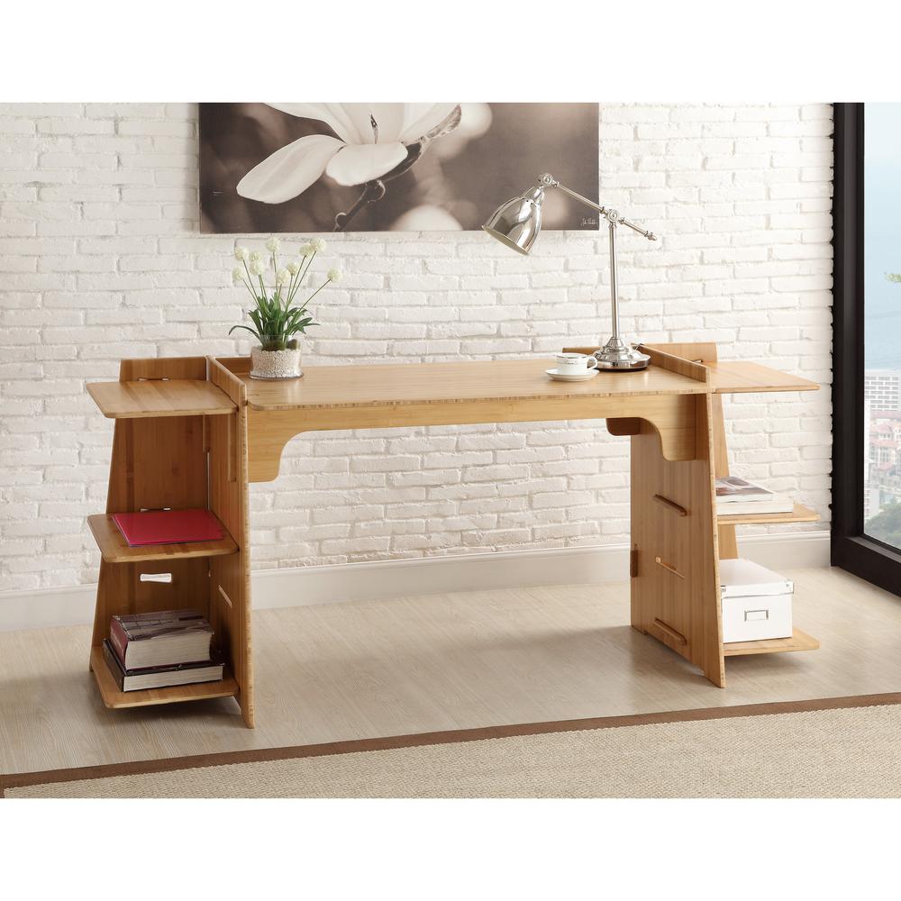 Large Convertible Craft Desk - Amber Bamboo