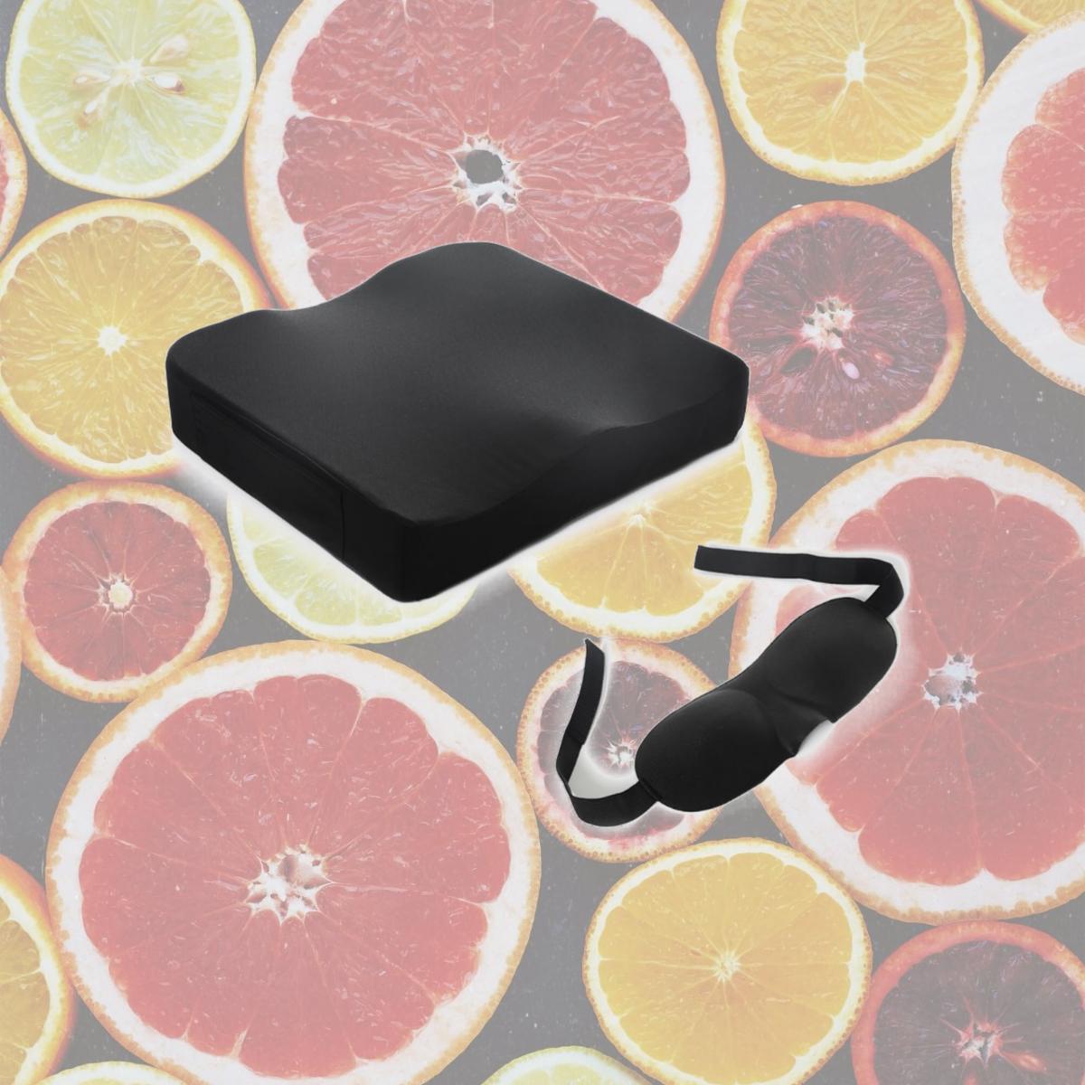 Picture of Stephan Roberts Home STRB-SC17X19-08 Stephan Robert Seat Cushion, Non-Slip Orthopedic Cooling Memory Foam, Back and Tailbone Relief, Black