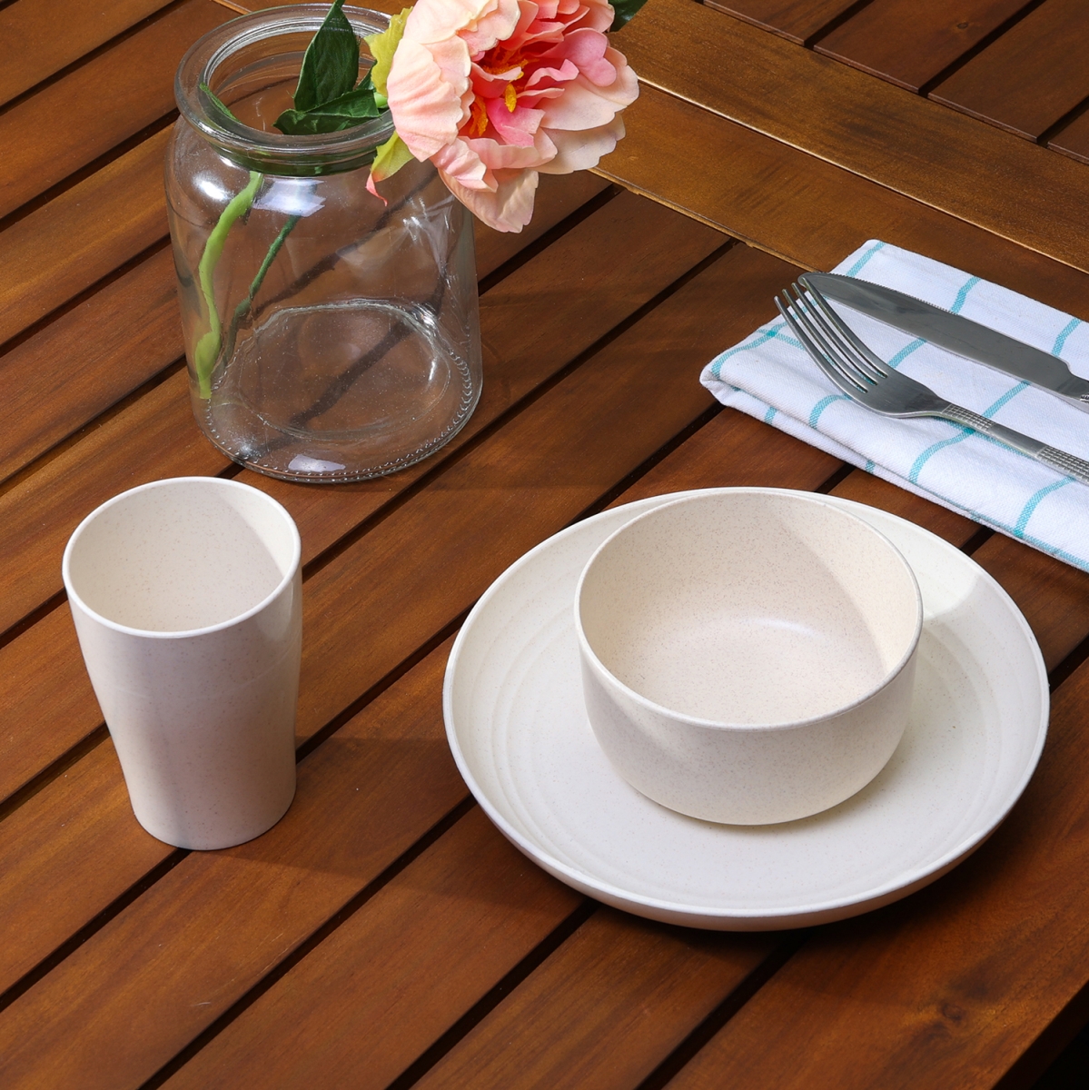 Picture of Stephan Roberts Home STRB-WS12C-12 Stephan Roberts Wheat Straw; Eco-Friendly Dinnerware 12pc Set (Cereal Bowls, Unbreakable Plates, Cups)