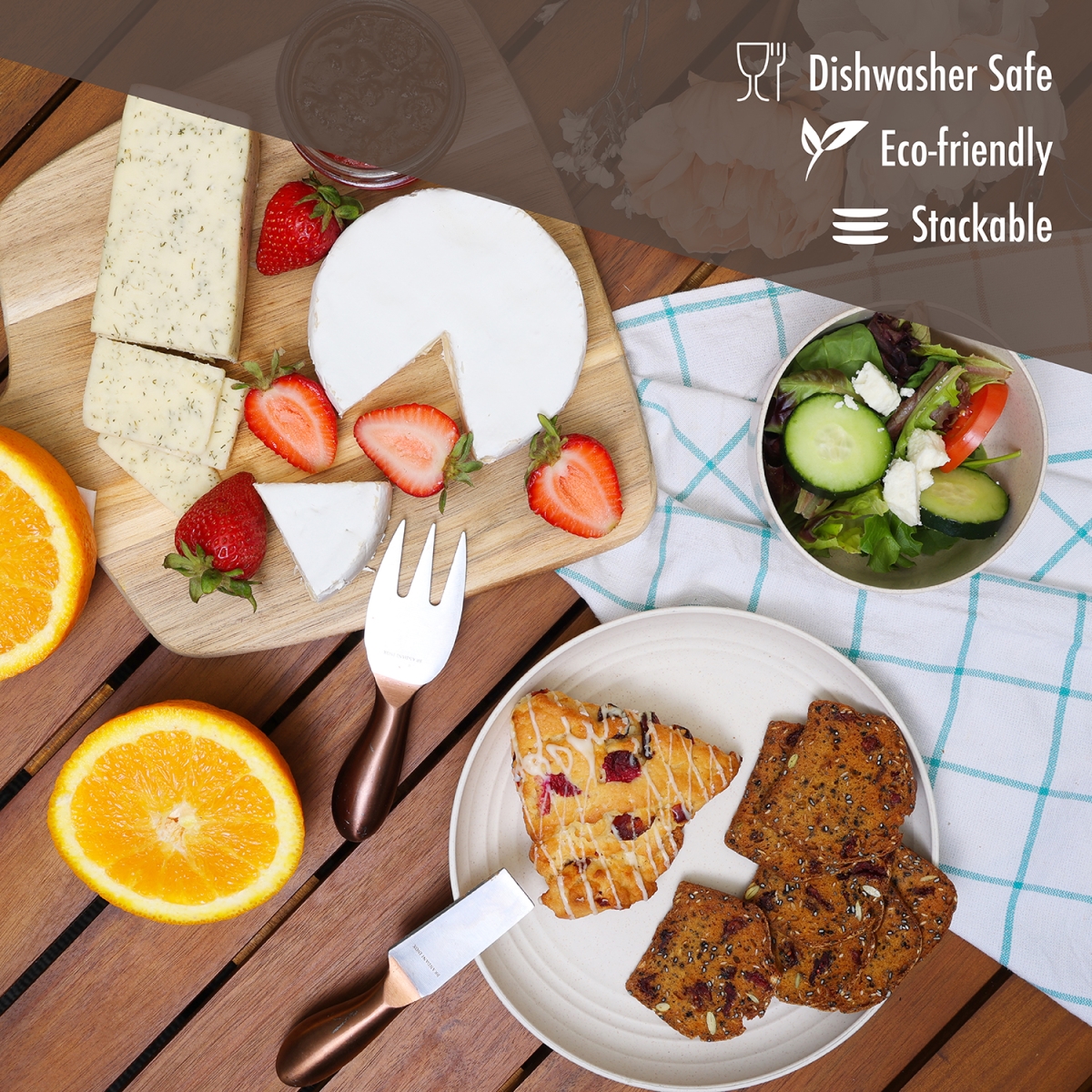 Picture of Stephan Roberts Home STRB-WS12C-12 Stephan Roberts Wheat Straw; Eco-Friendly Dinnerware 12pc Set (Cereal Bowls, Unbreakable Plates, Cups)