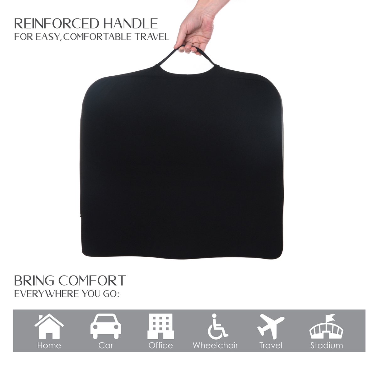 Picture of Stephan Roberts STRB-SC17X19C-08 Seat Cushion Charcoal Memory Foam