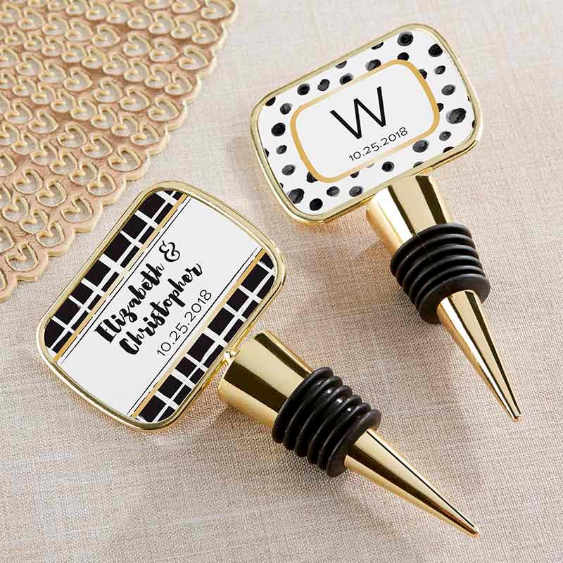 11189GD-MOA Personalized Gold Bottle Stopper - Modern Classic