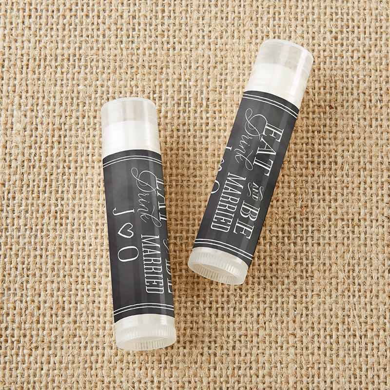 19046na-ed Personalized Lip Balm - Eat, Drink & Be Married - Set Of 12