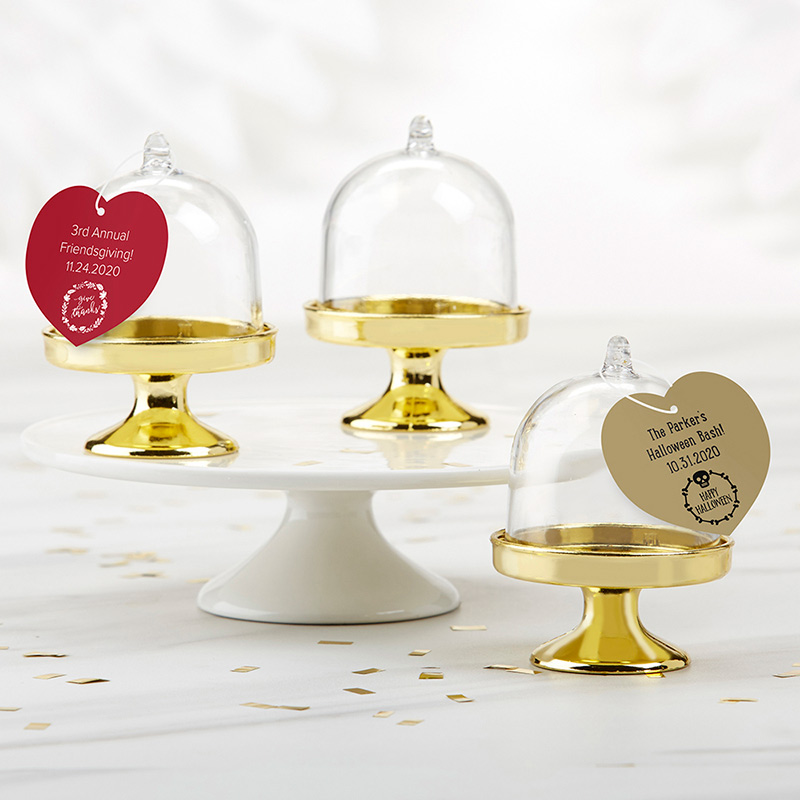 18188NA-HL Personalized Small Bell Jar with Gold Base - Holiday, Set of 12