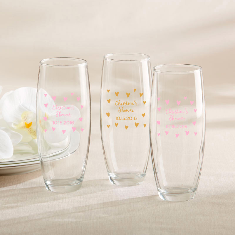 30039na-swh 9 Oz Personalized Stemless Champagne Glass - Sweet Heart
