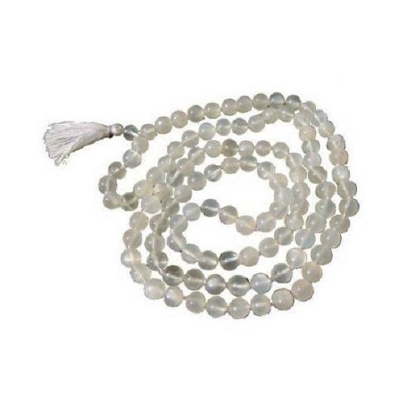 OM1619MSMB-moonstone Moon Stone Mala Chain - 108 Beads