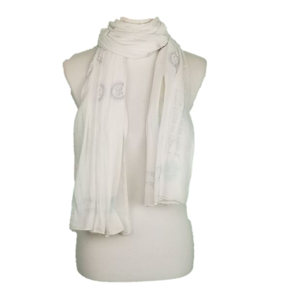 OMS4040GMS-whiteteal-BagNatural Gayatri Mantra Bag - White, Teal & Natural