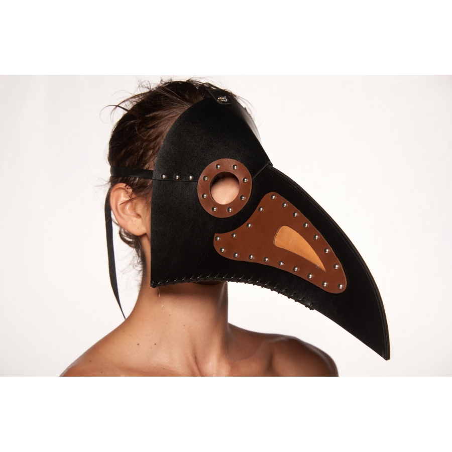 Kayso Ltm010bk Long Birdman Nose Masquerade Mask, Black & Brown