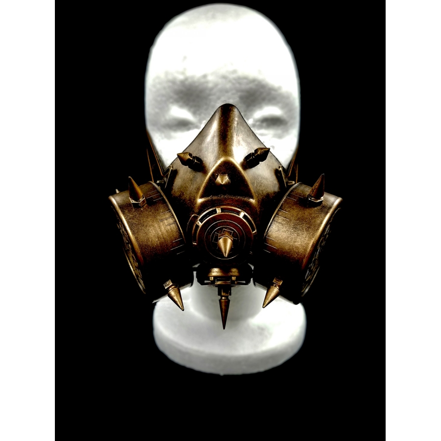 Kayso Gsm001gd Spiked Steampunk Gas Mask, Gold