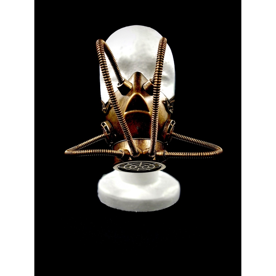 Kayso Gsm008gd Steampunk Gas Mask With Small Tubes & Adjustable Elastic Strap, Gold