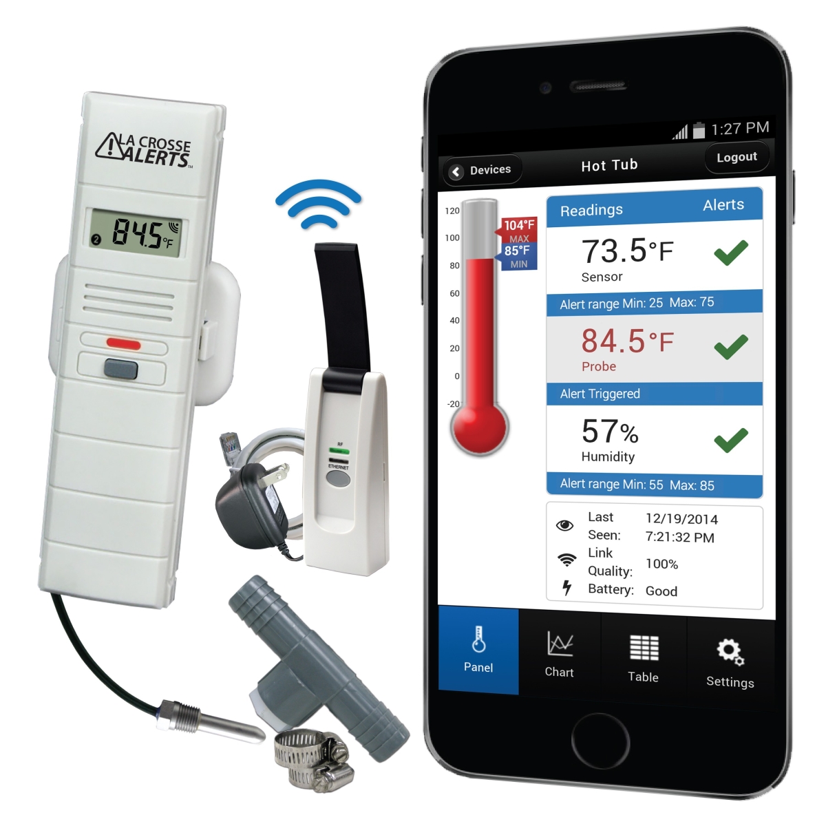 926-251031-ht Wireless Temperature & Humidity Monitor System With Hot Tub Accessory Set