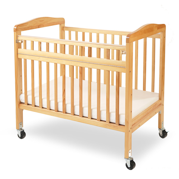 CW-530A-N Mini & Portable Non-folding Wooden Window Crib with Safety Gate, Natural