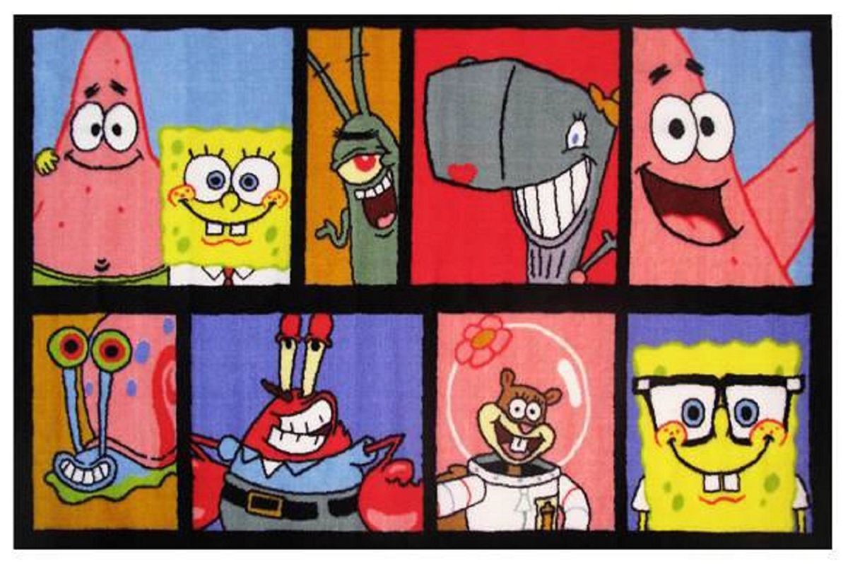 Fun Rug Sb-14 3958 39 X 58 In. Nickelodeon Spongebob Comic Kids Rugs, Multicolor