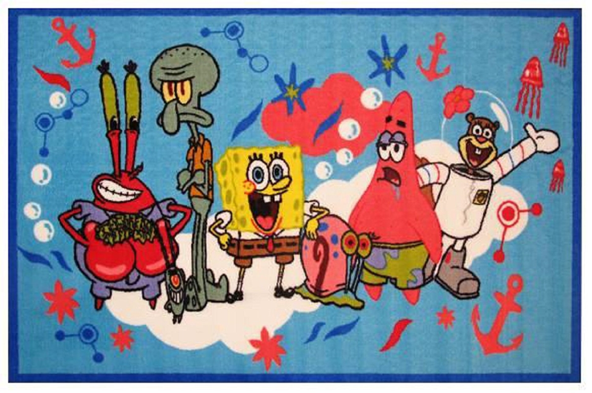 Fun Rug Sb-15 3958 39 X 58 In. Spongebob Collection Spongebob & Friends, Multicolor