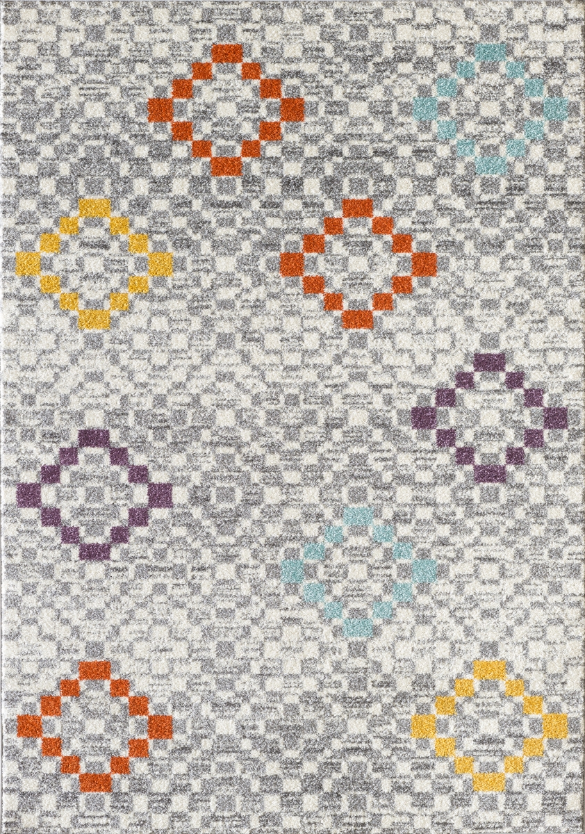 Ch421g81 8 X 10 Ft. Chelsea Collection Power Loom Machine Made Olivia Grey Geometric Rectangle Rug