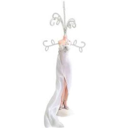 18 In. Gala Gown Jewellry Stand, White