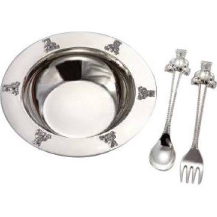 80492 Set With Bear Bowl, Spoon & Fork