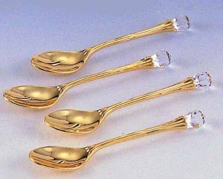 8758g Gp Spoon With Crystal, Set Of 4