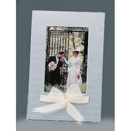 81342 5 X 7 In. Aluminum Photo Frame With Ribbon