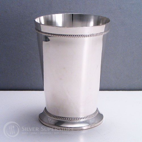 3.5 In. Beaded Mint Julep Cup, Stainless Steel