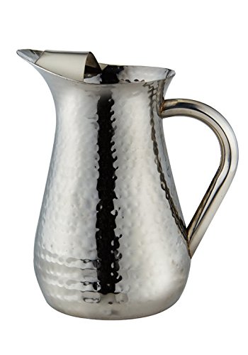 Hammered Stainless Steel Pitcher, 48 Ounce.