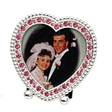 12141 2 In. Heart Frame With Rose Crystal