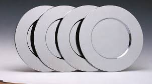 31023 16 In. Turkish Glass Plate, Silver & Black