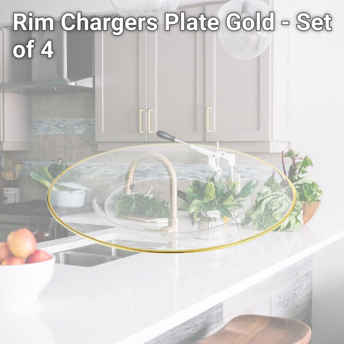 Picture of Leeber 31121 Rim Chargers Plate, Gold - Set of 4