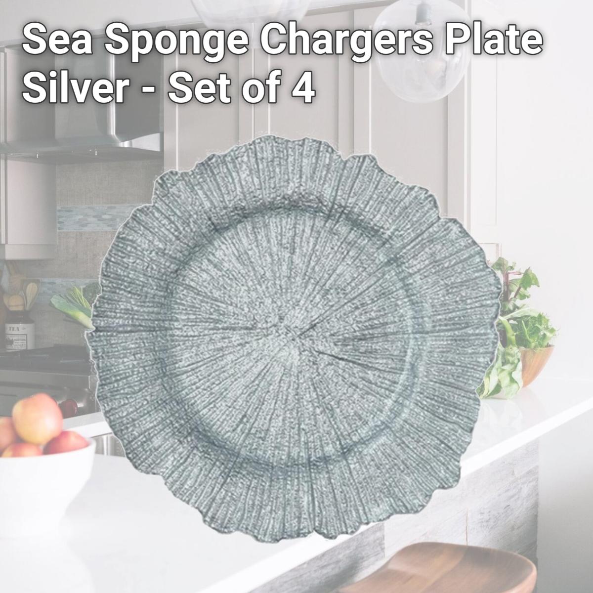 Picture of Leeber 31162 Sea Sponge Chargers Plate, Silver - Set of 4