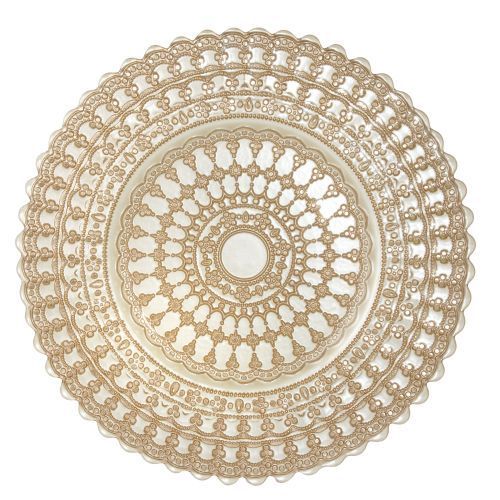 31193 Lace Chargers, Rose Gold & White - Set Of 4