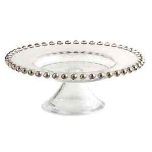 31212 8 In. Bead Footed Plate, Silver