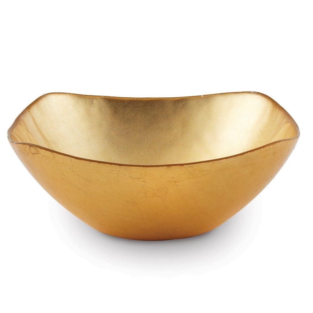 31232 7.5 In. Atlas Square Gold Glass Bowl