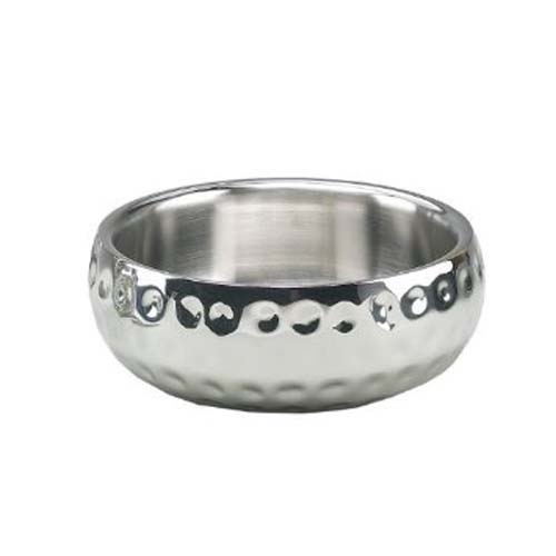 72590 11 In. Bolt Hammered Salad Double Wall Bowl