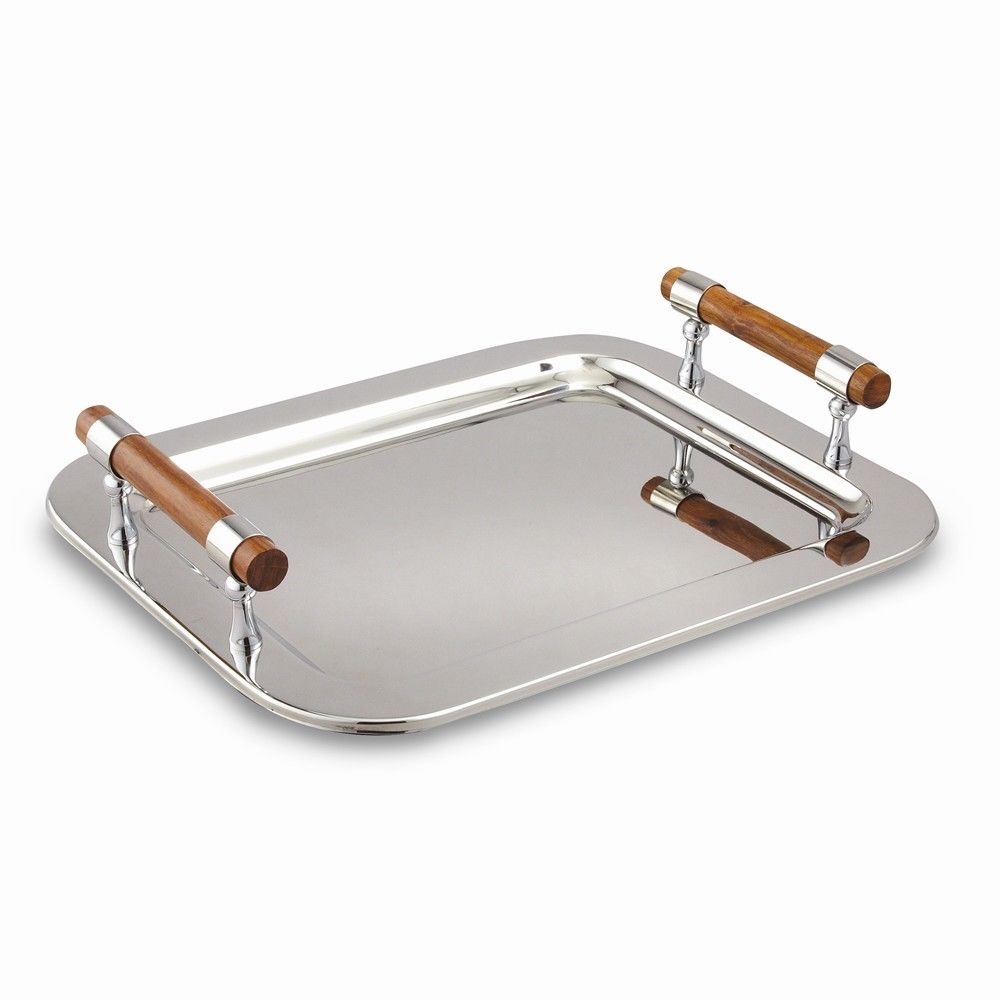 73018 16.5 X 13 In. Medium Rectangle Tray With Wood Handle