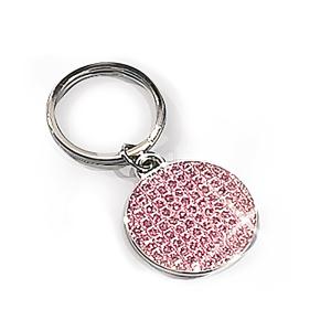 83631 Glitter Round Key Fob, Pink